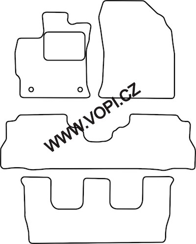 Textil-Autoteppiche Toyota Prius Wagon 7 míst 2012 - 2016 Perfectfit (4784)